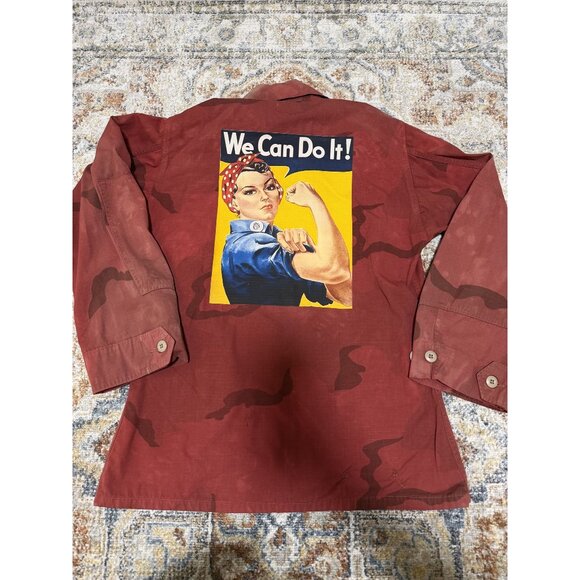 Other - US Military Camo Utility Shirt Small Rosie The Riveter We Can‎ Do It Graphic